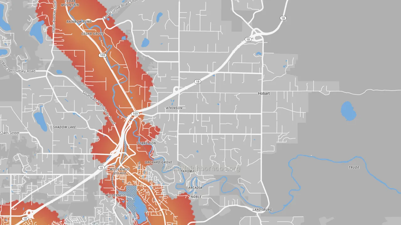 Transit Grade map of Hobart, WA