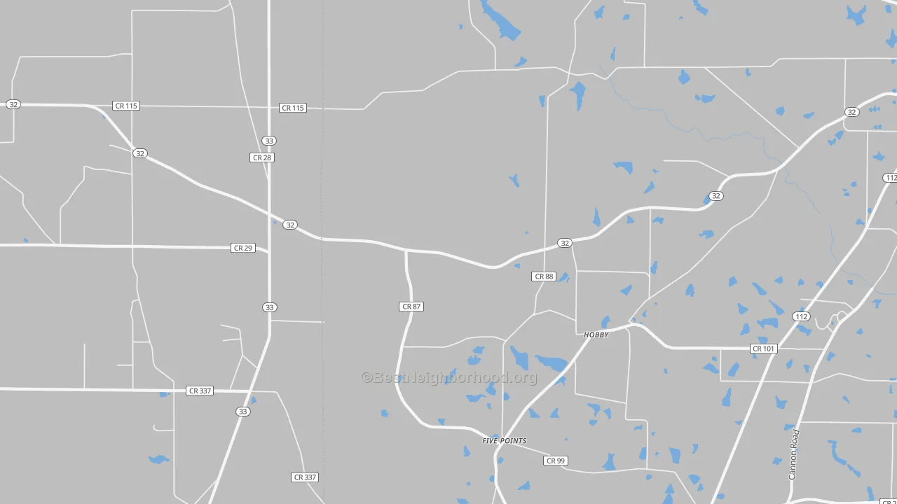 Transit Grade map of Hobby, GA