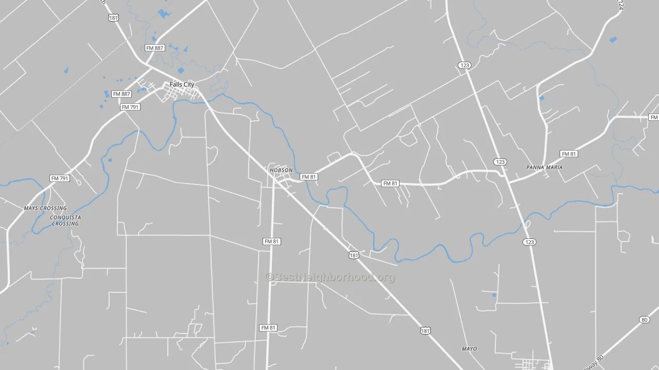 Transit Grade map of Hobson, TX