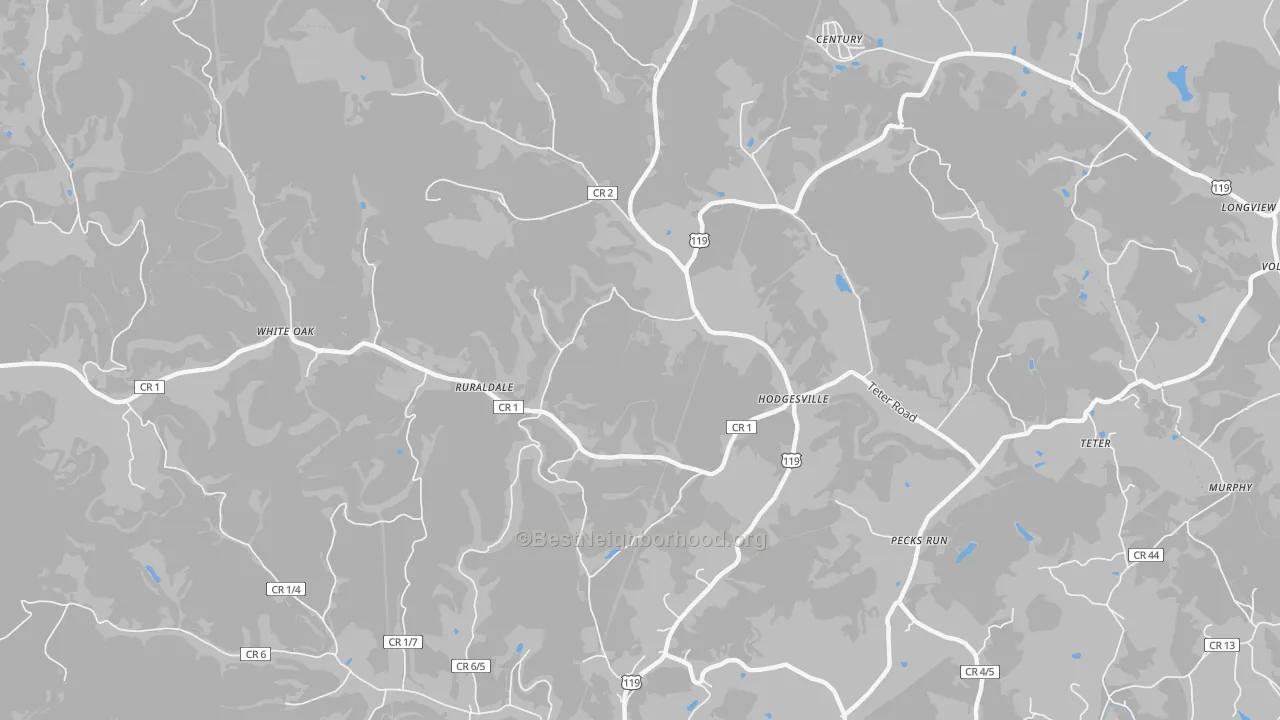 Transit Grade map of Hodgesville, WV