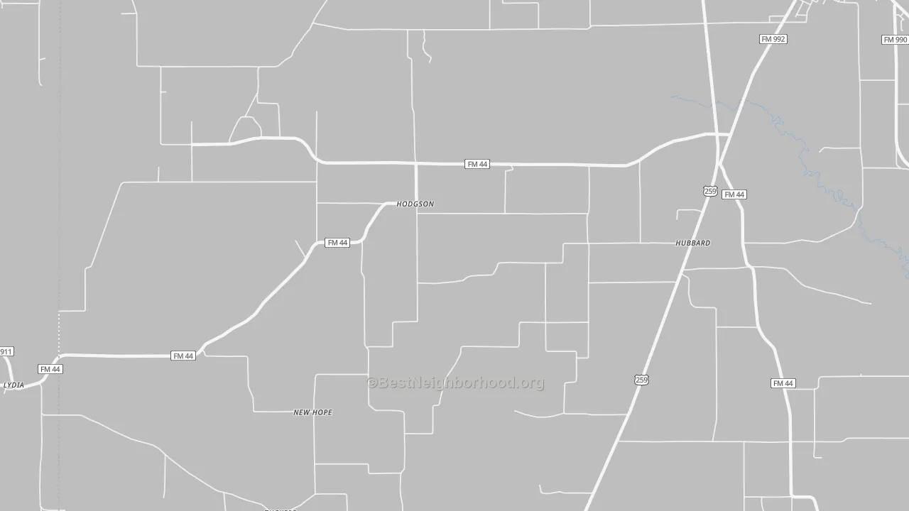 Transit Grade map of Hodgson, TX
