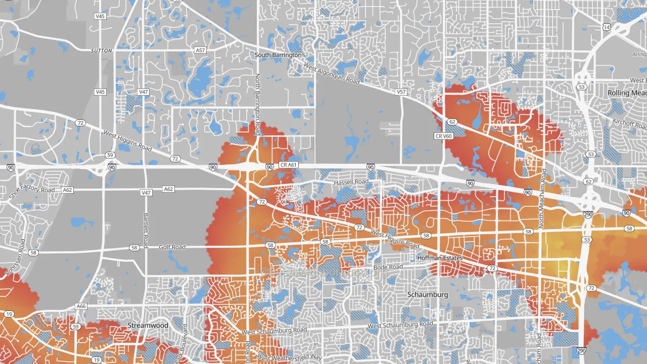 Transit Grade map of Hoffman Estates, IL