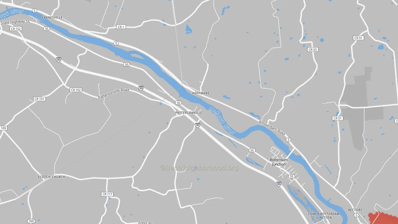 Transit Grade map of Hoffmans, NY