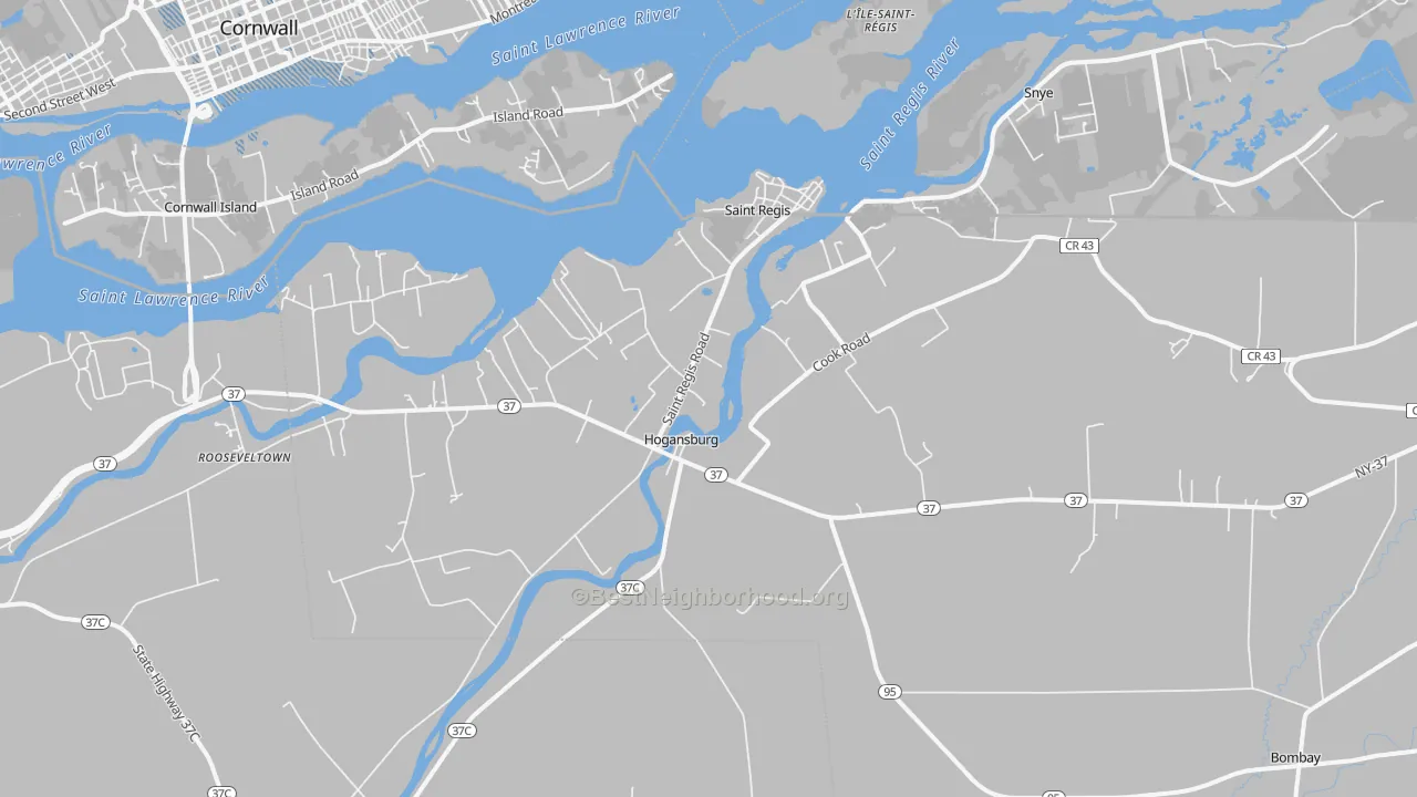 Transit Grade map of Hogansburg, NY