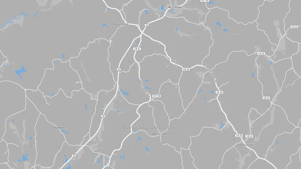 Transit Grade map of Hogglesville, AL