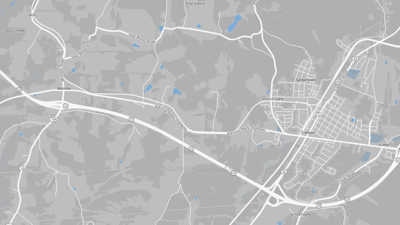Transit Grade map of Hoguetown, PA