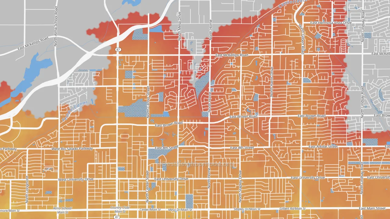 Transit Grade map of Hohokam Village, Mesa, AZ