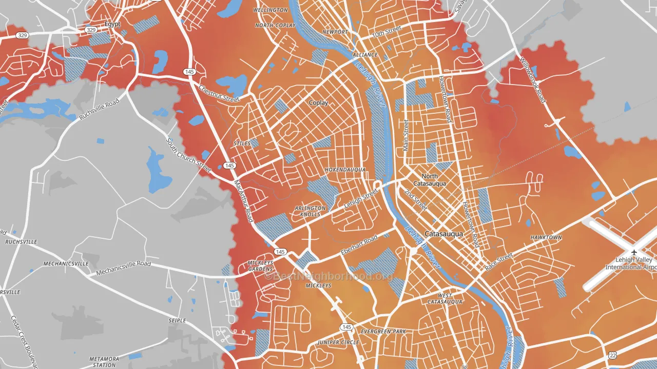 Transit Grade map of Hokendauqua, PA