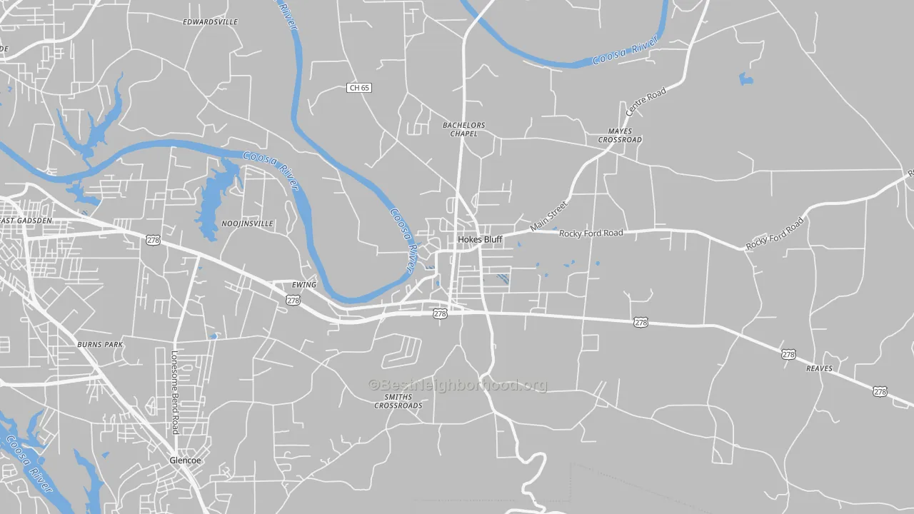 Transit Grade map of Hokes Bluff, AL