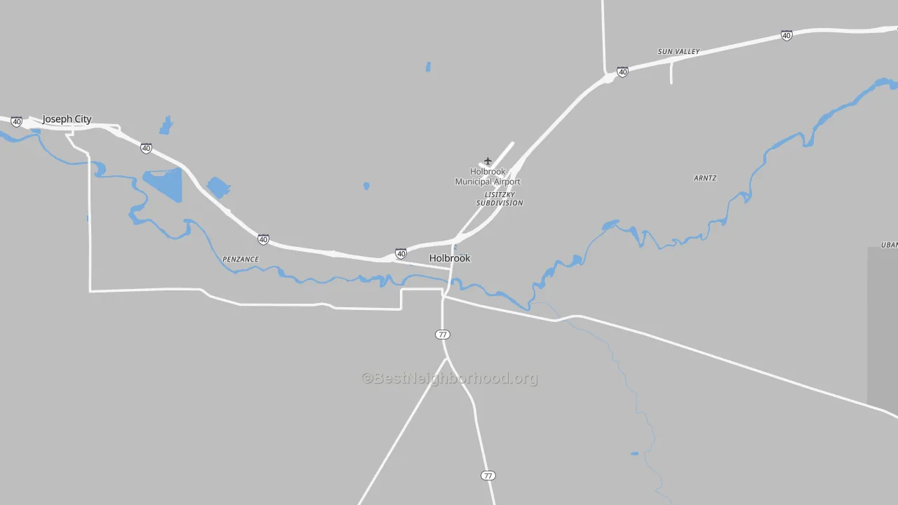 Transit Grade map of Holbrook, AZ