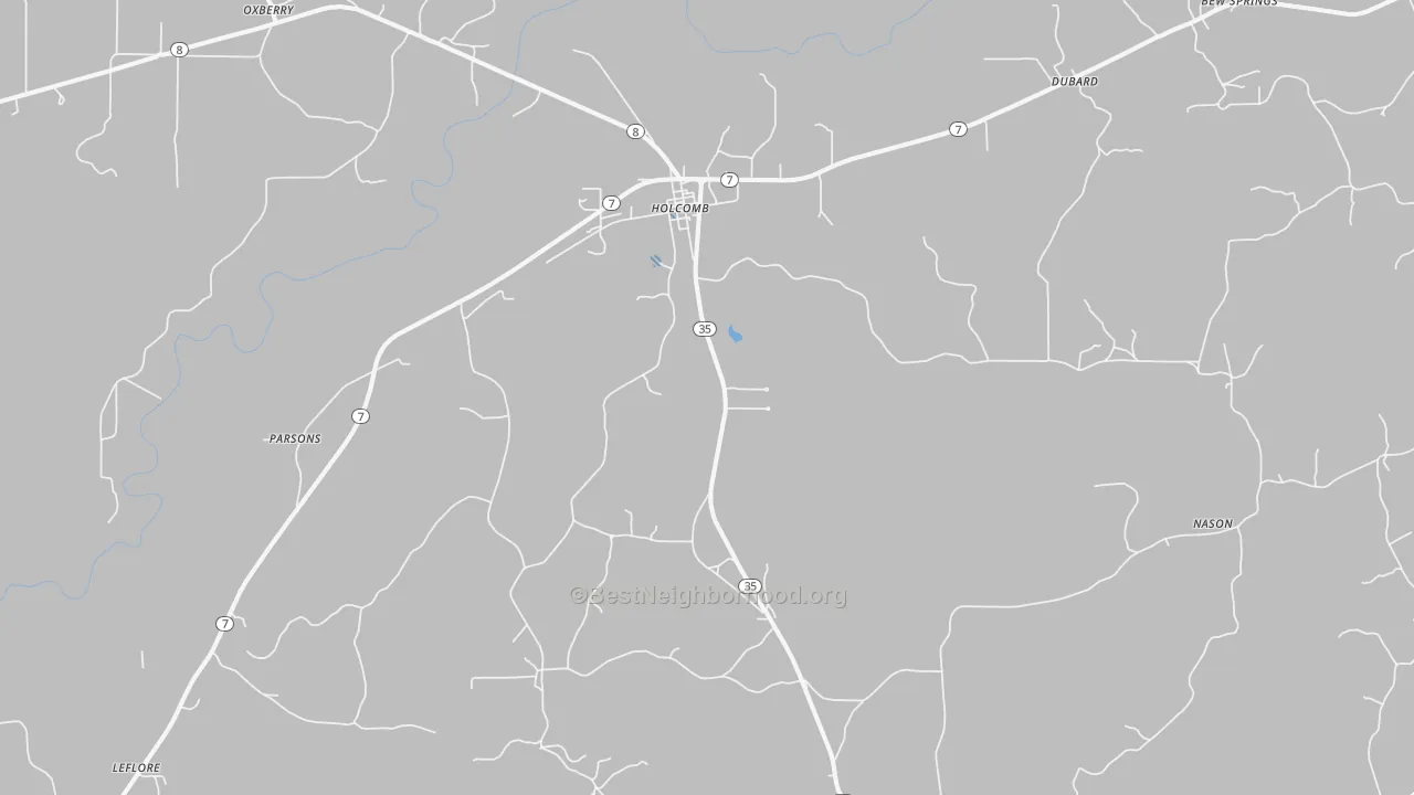 Transit Grade map of Holcomb, MS