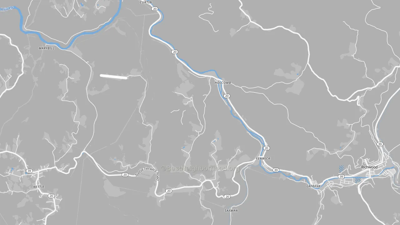 Transit Grade map of Holcomb, WV