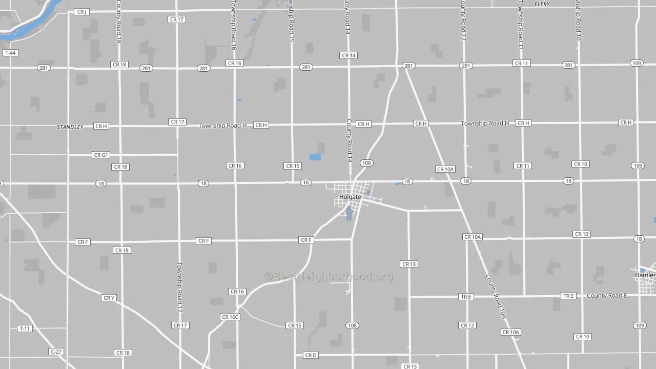 Transit Grade map of Holgate, OH