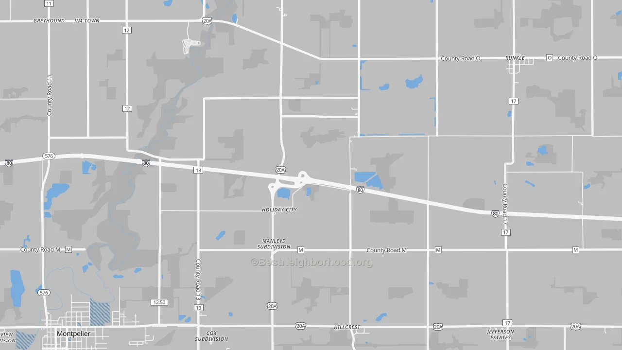 Transit Grade map of Holiday City, OH