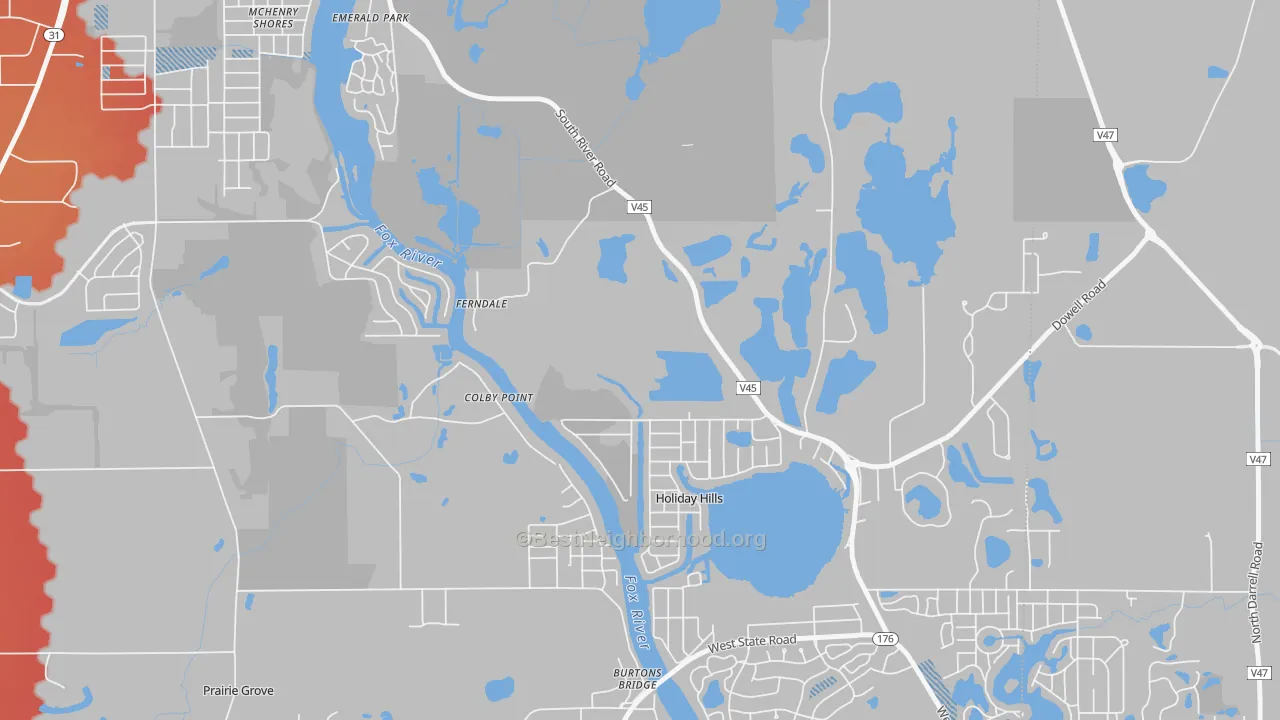 Transit Grade map of Holiday Hills, IL