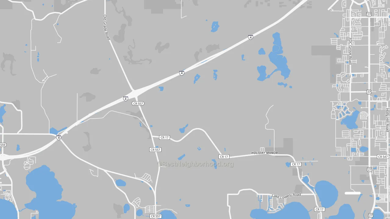 Transit Grade map of Holiday Manor, FL