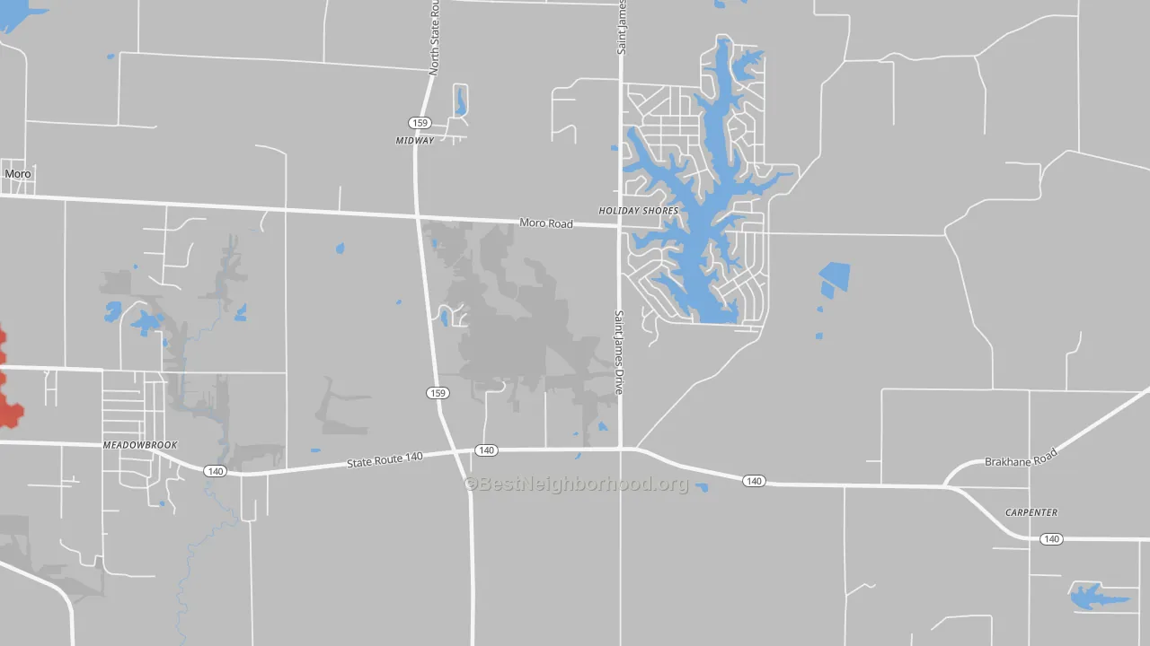 Transit Grade map of Holiday Shores, IL