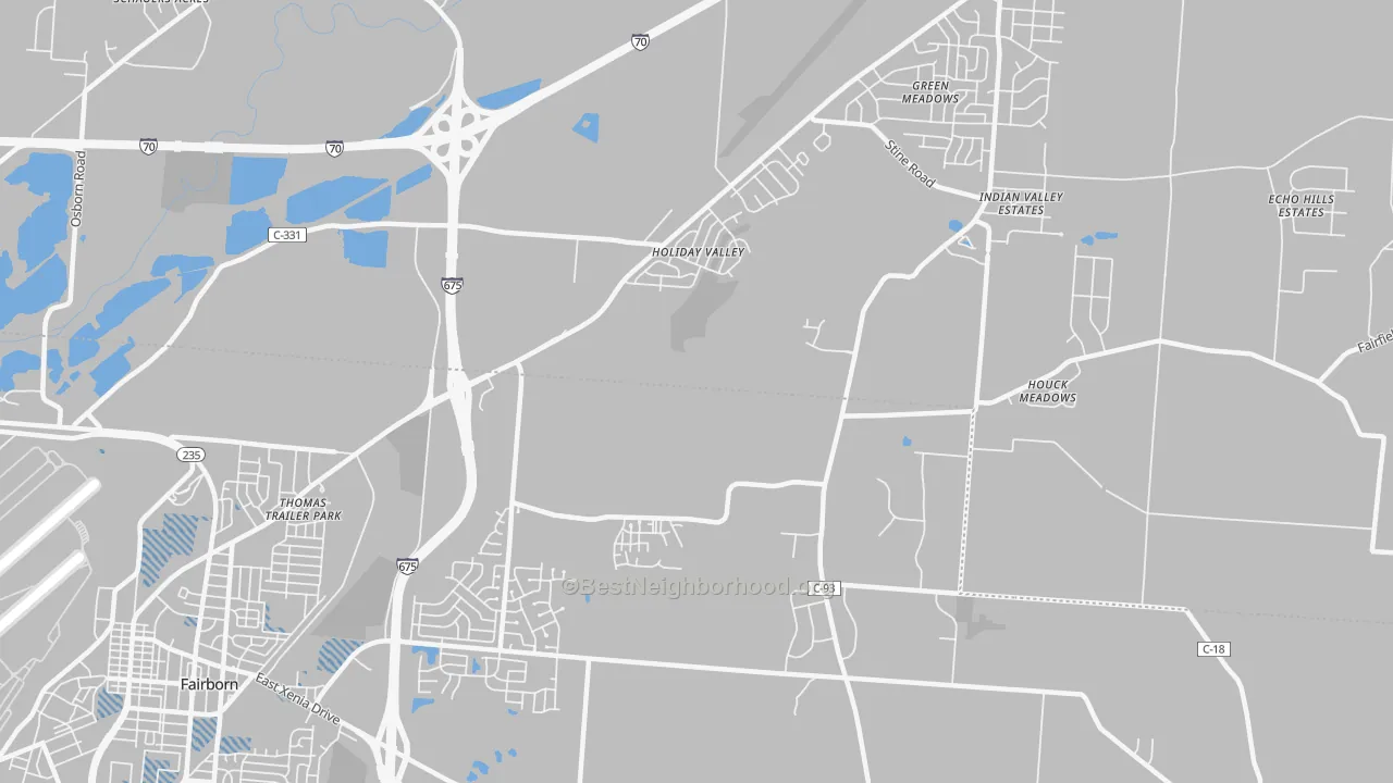 Transit Grade map of Holiday Valley, OH