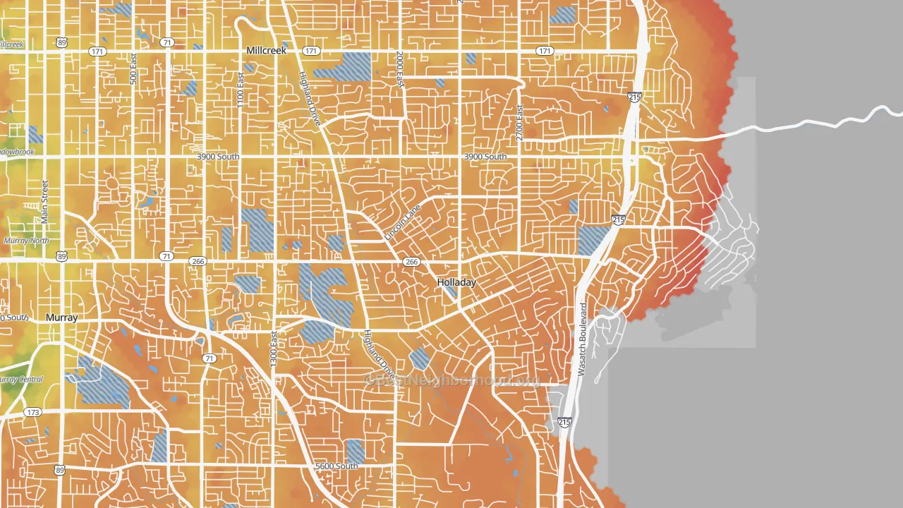 Transit Grade map of Holladay, UT
