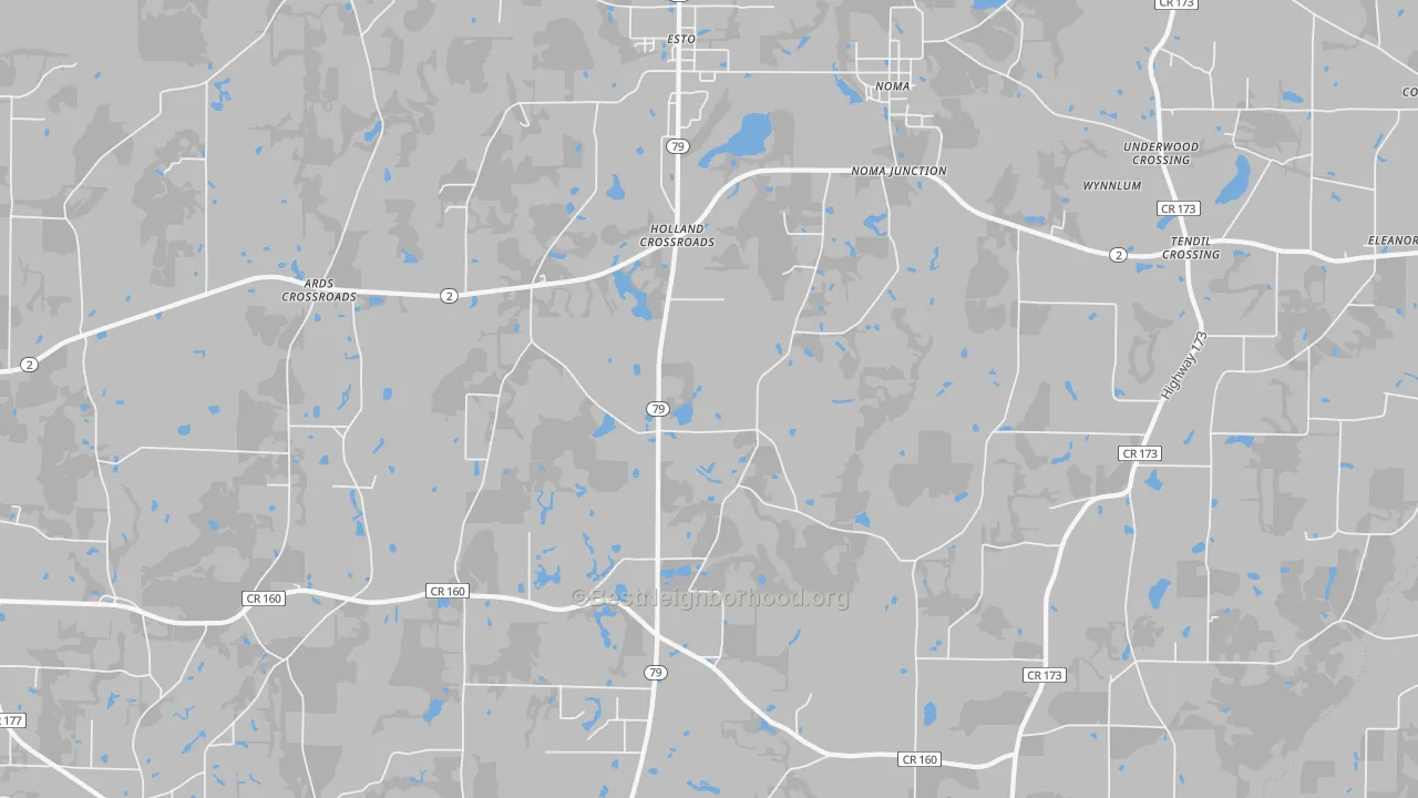 Transit Grade map of Holland Crossroads, FL