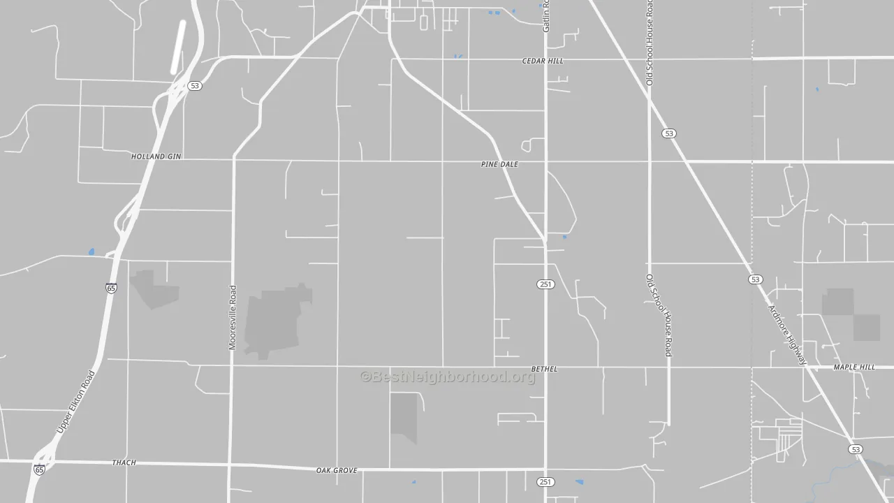 Transit Grade map of Holland Gin, AL