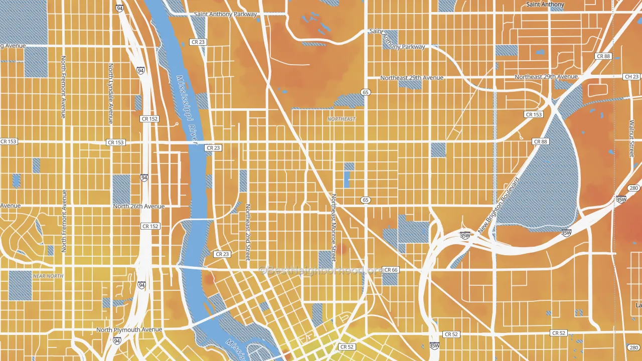 Transit Grade map of Holland, Minneapolis, MN