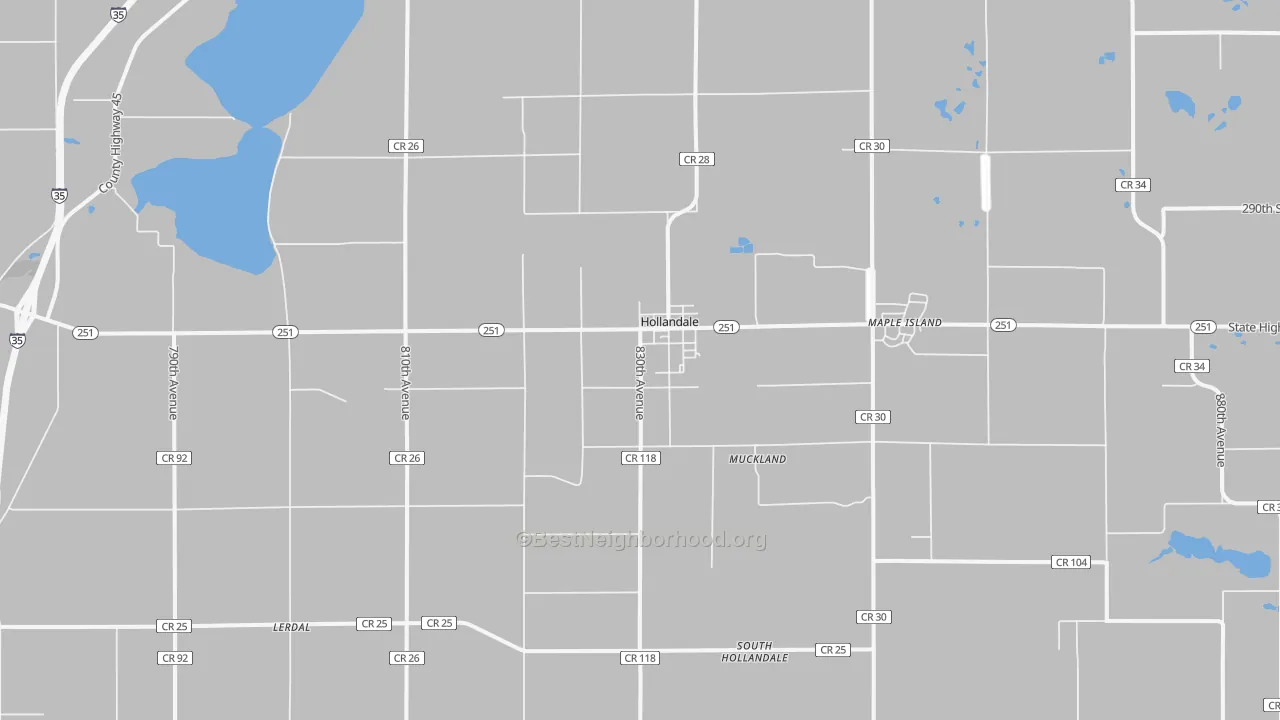 Transit Grade map of Hollandale, MN