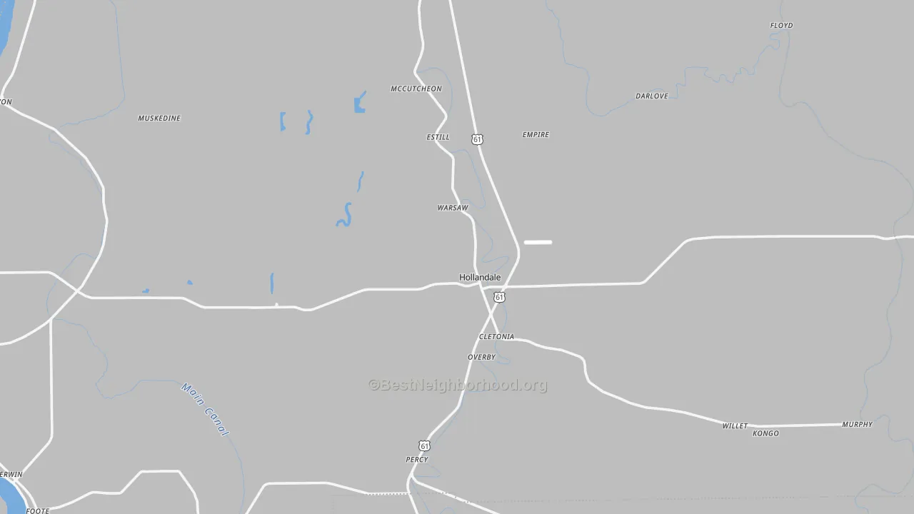 Transit Grade map of Hollandale, MS
