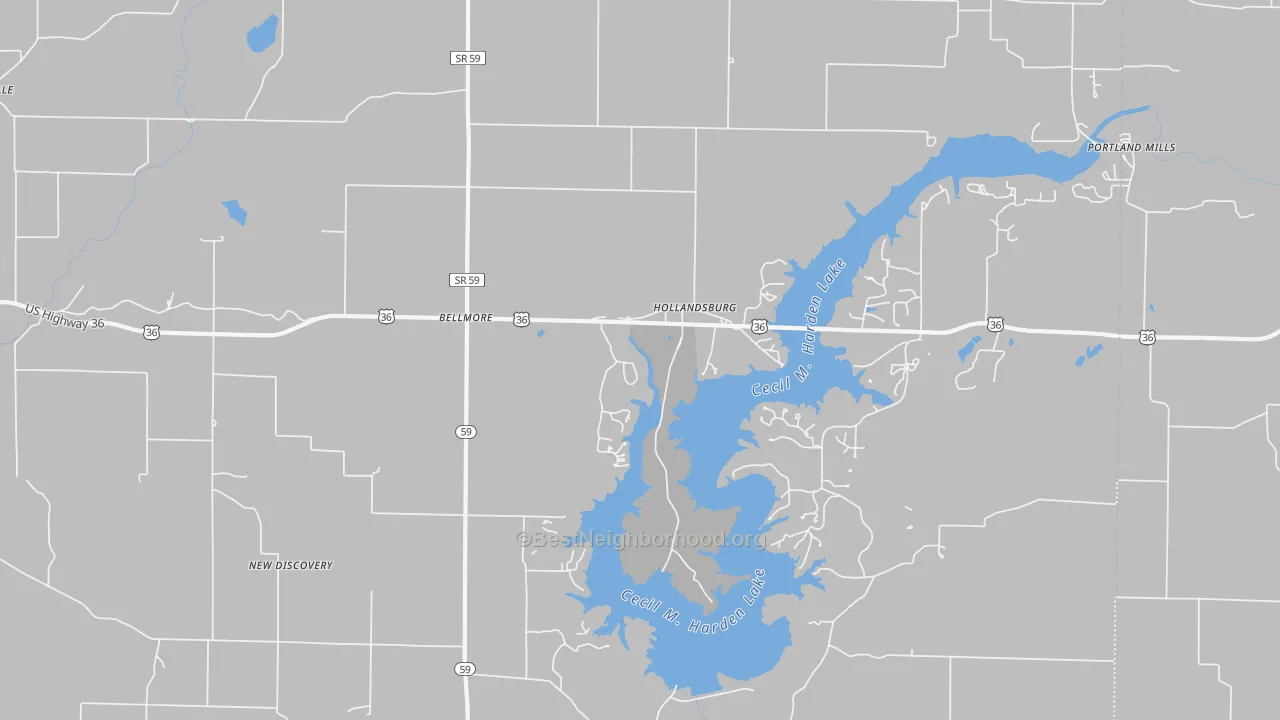 Transit Grade map of Hollandsburg, IN