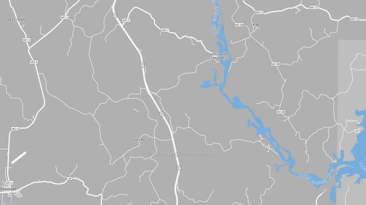 Transit Grade map of Holliday Landing, MO