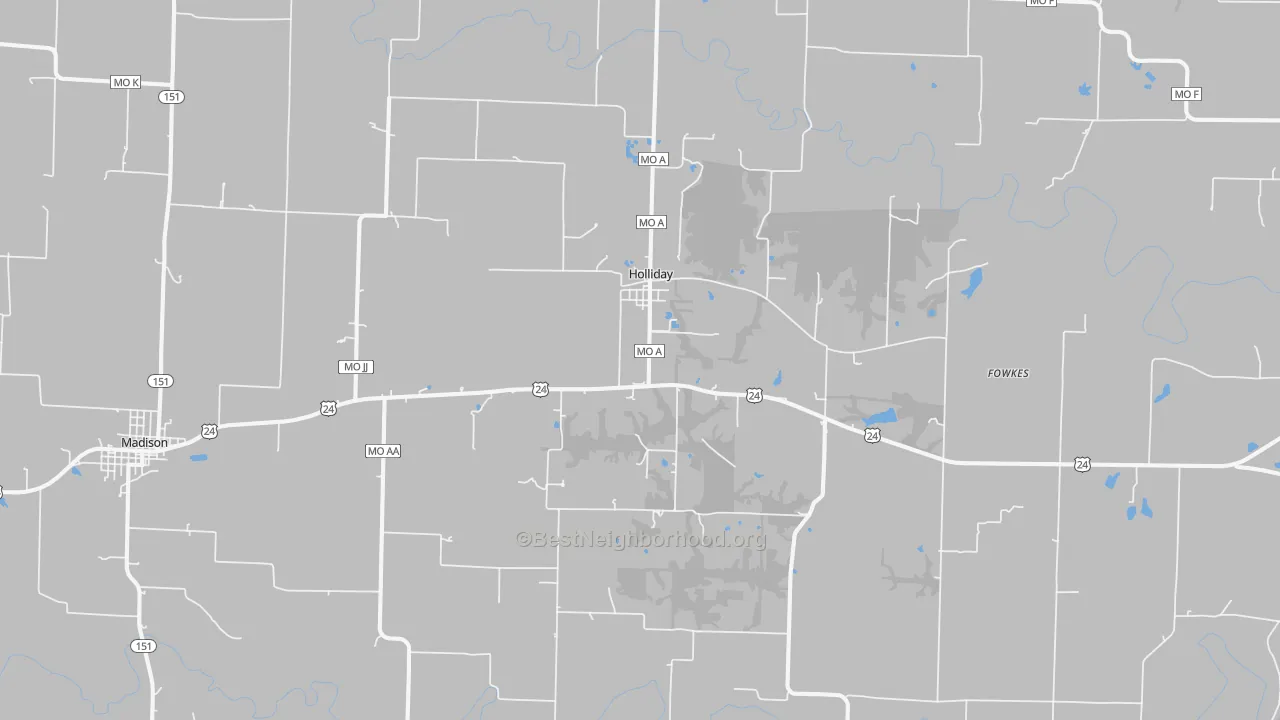 Transit Grade map of Holliday, MO