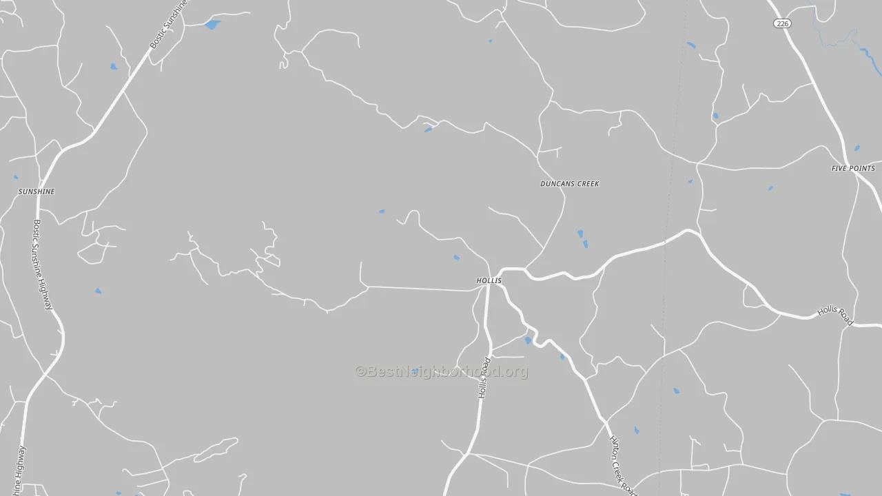 Transit Grade map of Hollis, NC