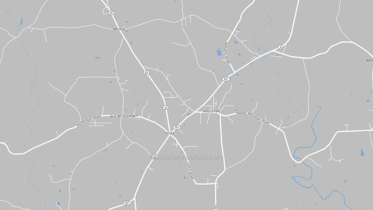 Transit Grade map of Hollister, NC