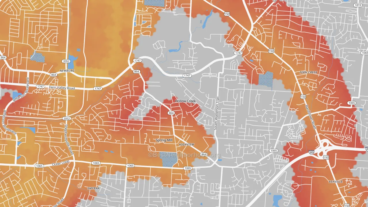 Transit Grade map of Hollow Creek, KY