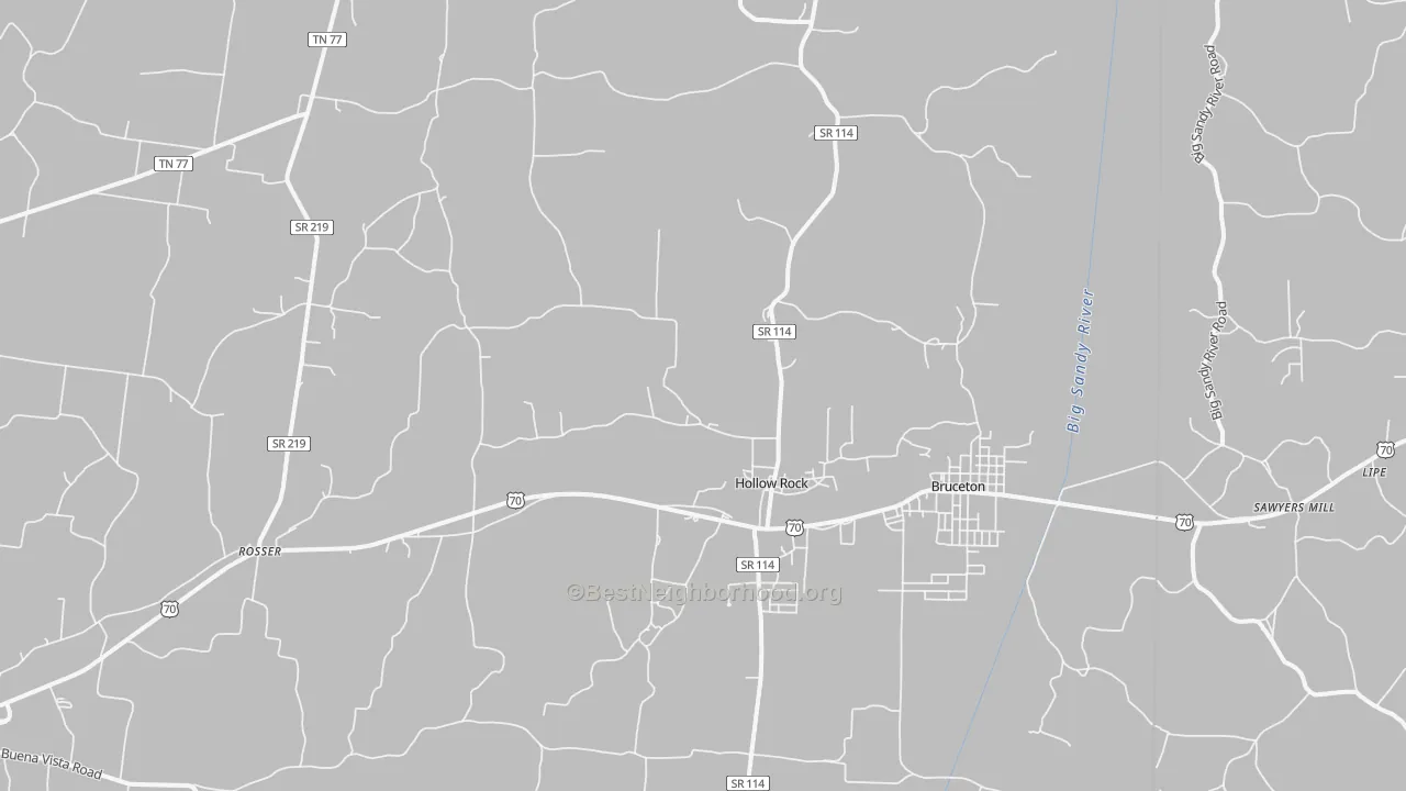 Transit Grade map of Hollow Rock, TN