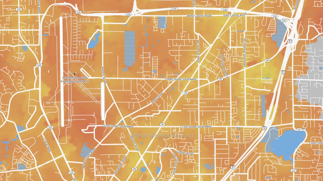 Transit Grade map of Holly, Everett, WA