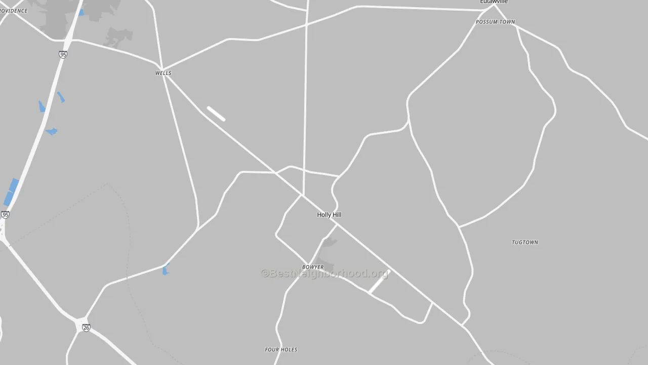 Transit Grade map of Holly Hill, SC