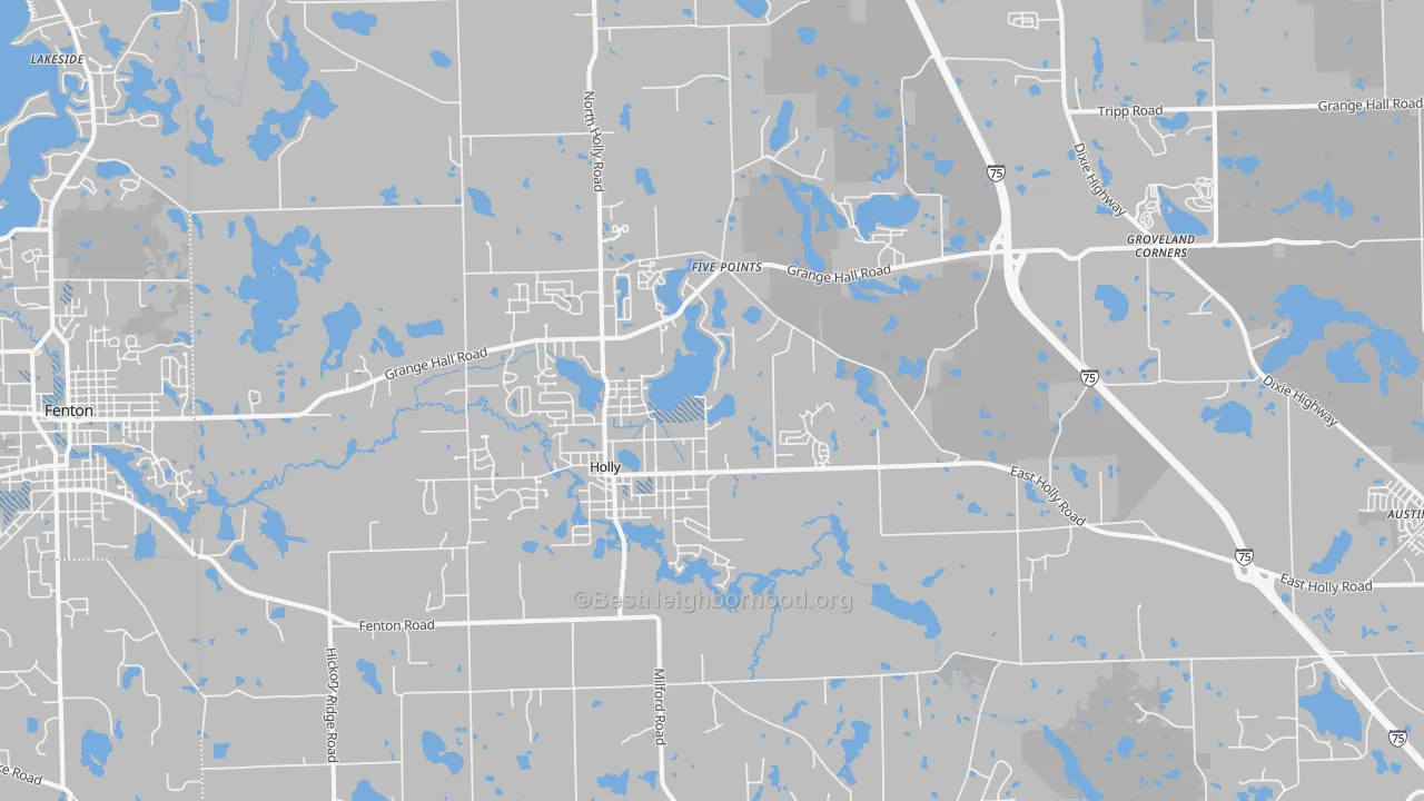 Transit Grade map of Holly, MI