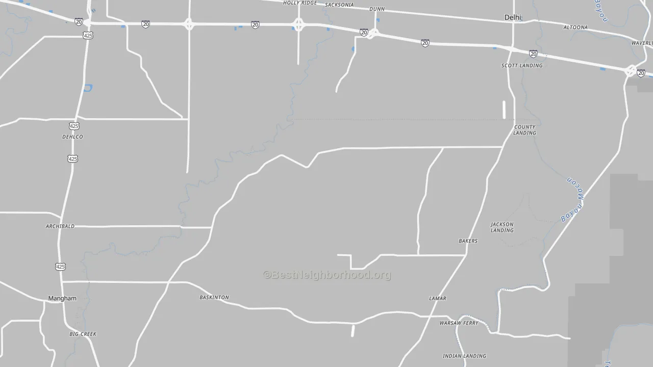Transit Grade map of Holly Ridge, LA