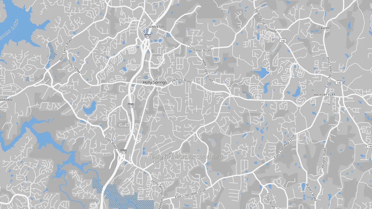 Transit Grade map of Holly Springs, GA