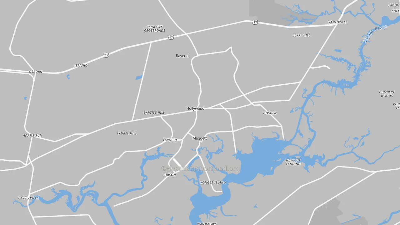 Transit Grade map of Hollywood, SC