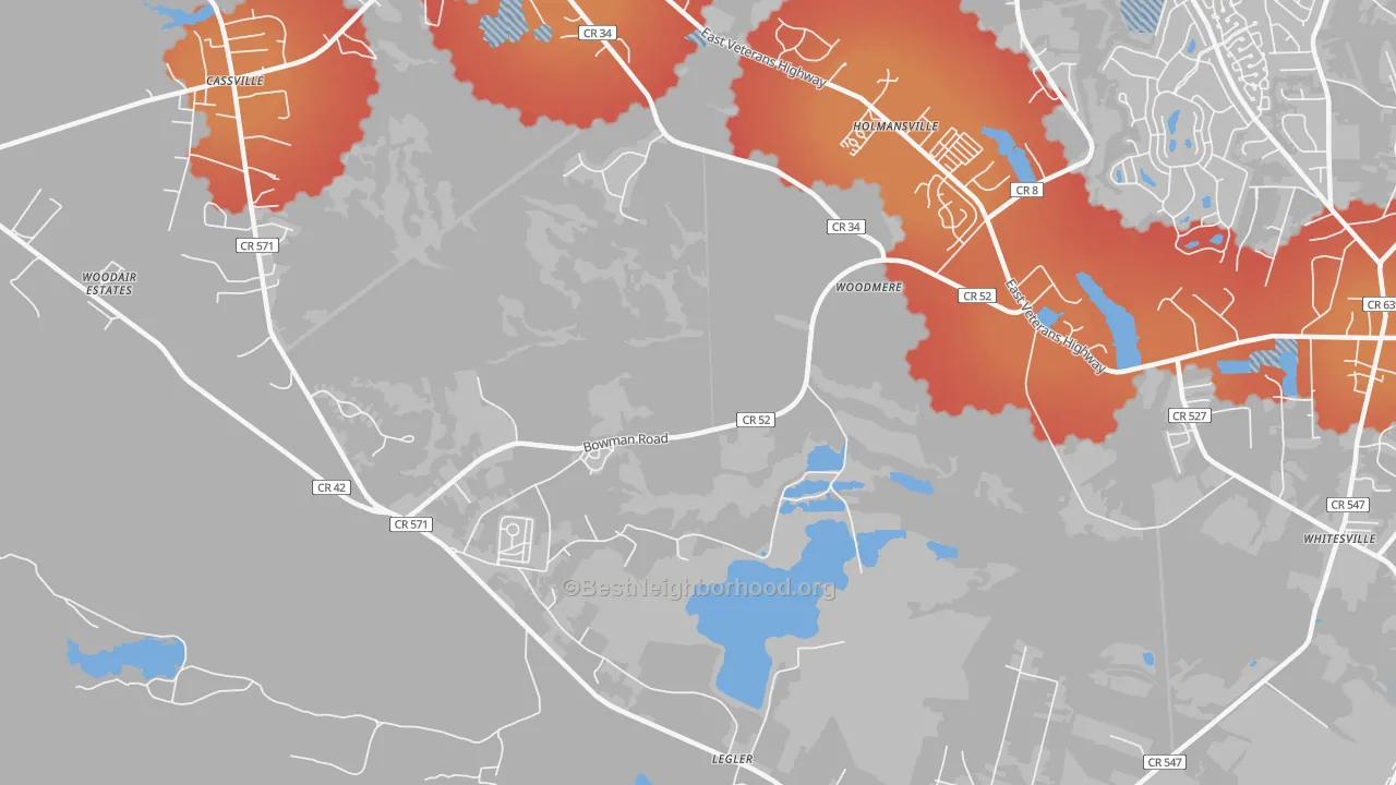 Transit Grade map of Holmansville, NJ