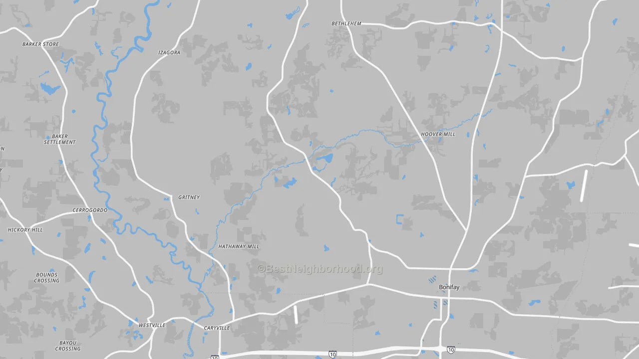 Transit Grade map of Holmes County, FL
