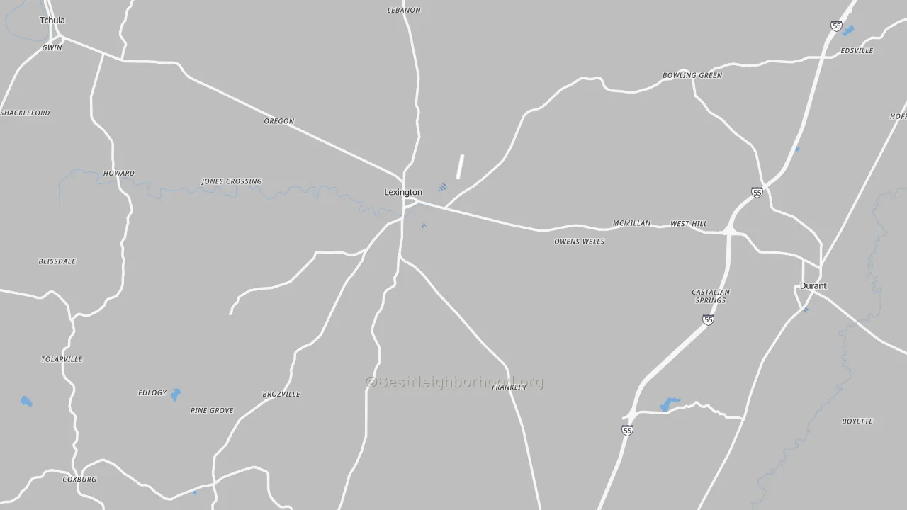 Transit Grade map of Holmes County, MS