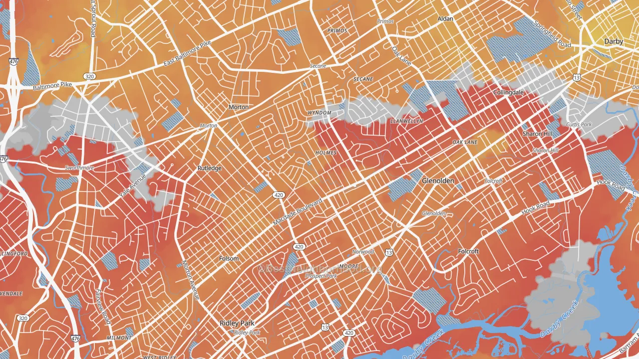 Transit Grade map of Holmes, PA
