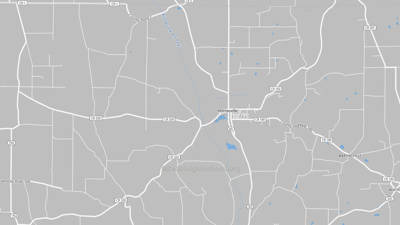 Transit Grade map of Holmesville, OH