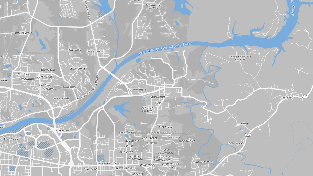 Transit Grade map of Holt, AL