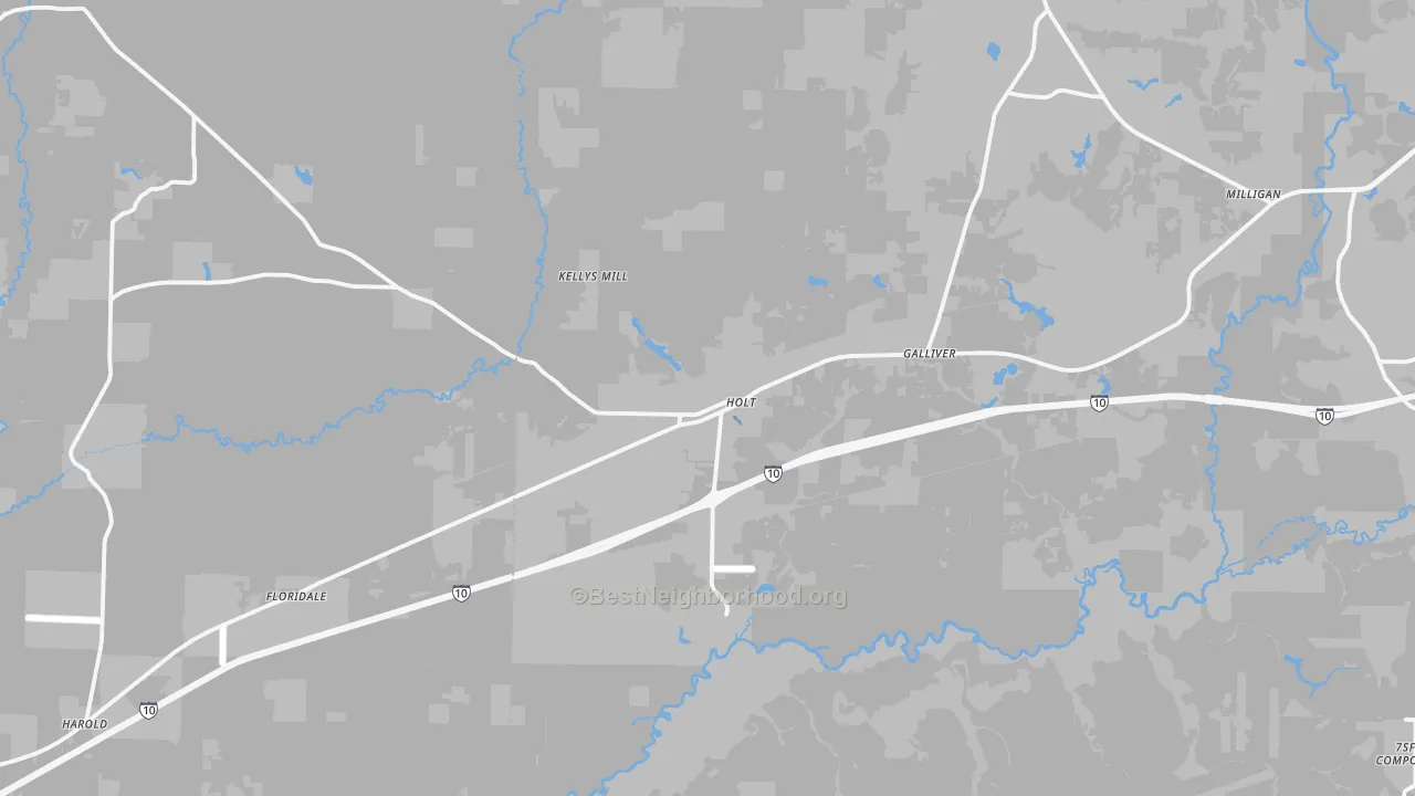 Transit Grade map of Holt, FL