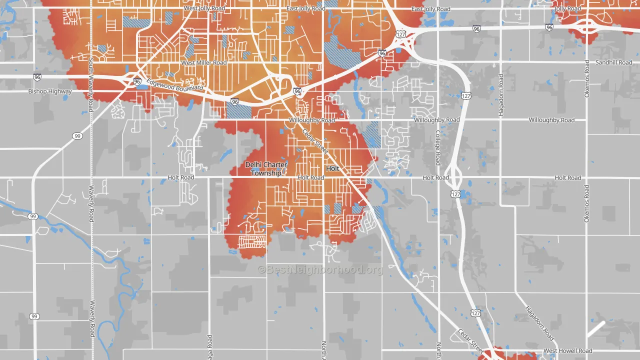 Transit Grade map of Holt, MI