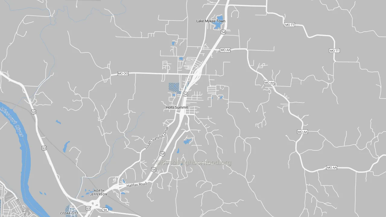 Transit Grade map of Holts Summit, MO